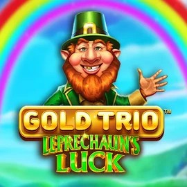 Gold Trio Leprechaun's Luck slot logo by Playtech at Gambiva Casino