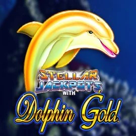Dolphin Gold with Stellar Jackpots slot icon by Lightning Box Game, available at Gambiva Casino